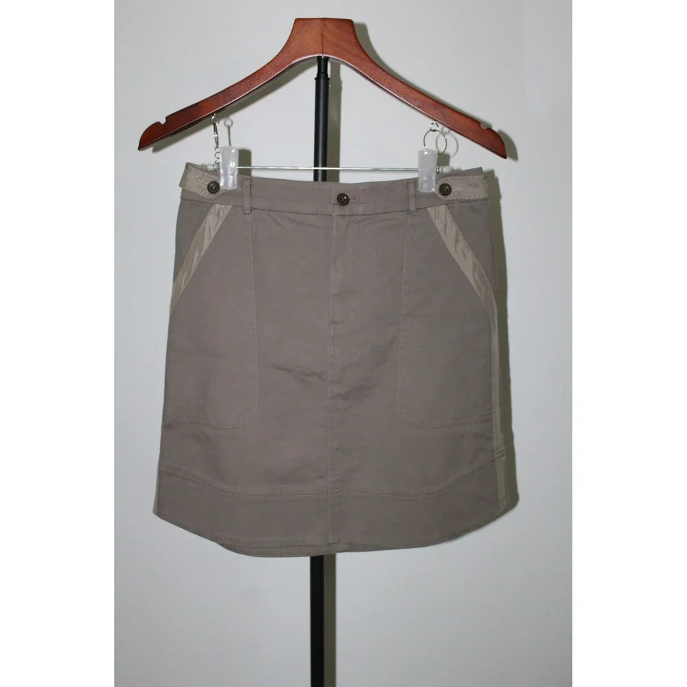 Club Monaco Women's Taupe Brown Utility Mini Skirt Cotton Blend Size 0